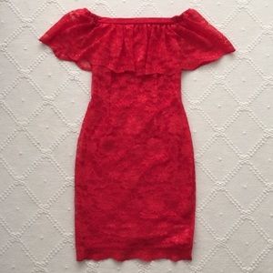 Off shoulder lace dress, Petite 0